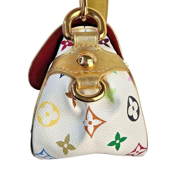 LOUIS VUITTON Monogram Multicolor Marilyn White Murakami Gold Chain Small Bag LV - Picture 13 of 16